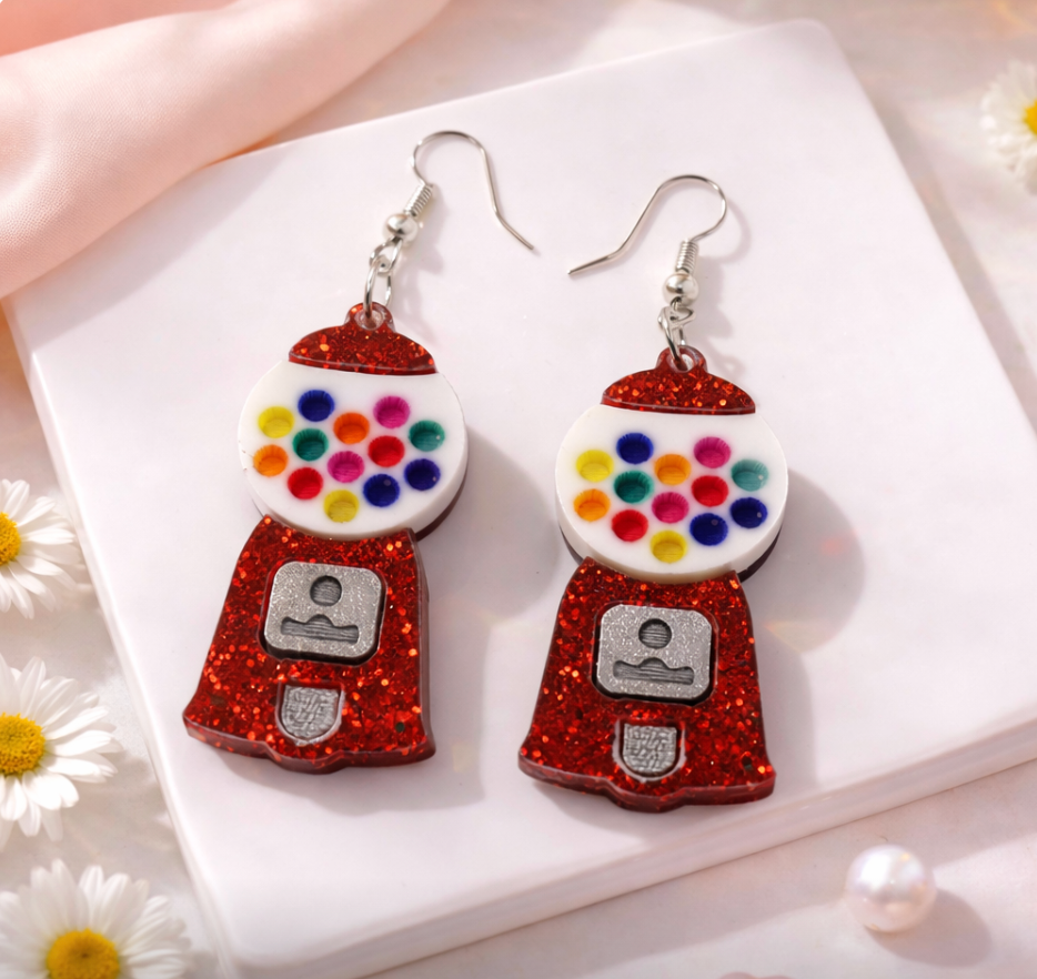 Gumball Acrylic Dangle Earrings – Playful Statement Jewellery
