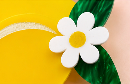 Lemon Blossom Brooch | Citrus Fruit Brooch | Handmade Acrylic Pin