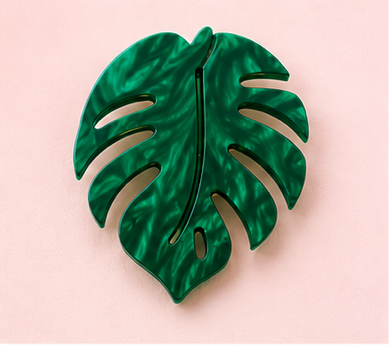 Monstera Leaf Brooch | Tropical Plant Brooch | Handmade Acrylic Pin
