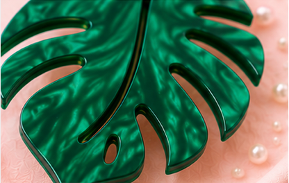 Monstera Leaf Brooch | Tropical Plant Brooch | Handmade Acrylic Pin