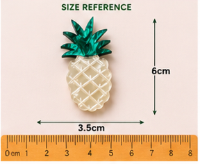 Golden Pineapple Brooch | Tropical Fruit Brooch | Handmade Acrylic Pin
