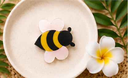 Bee Brooch | Bumble Bee Brooch | Handmade Acrylic Pin