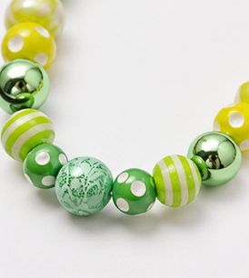 Lime Green Statement Bead Necklace | Retro Bubblegum Bead Necklace | Handmade Acrylic Necklace