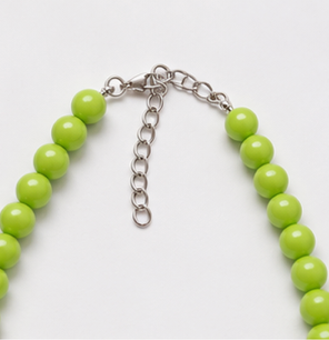Lime Green Statement Bead Necklace | Retro Bubblegum Bead Necklace | Handmade Acrylic Necklace