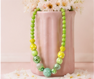 Lime Green Statement Bead Necklace | Retro Bubblegum Bead Necklace | Handmade Acrylic Necklace