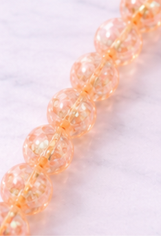 Aurora Borealis Peach Bead Statement Necklace | AB Bead Necklace | Vintage Inspired Handmade Jewellery