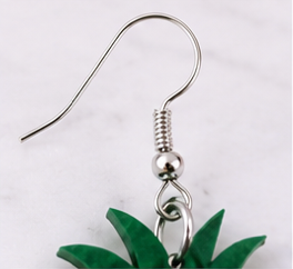 Pineapple Dangle Earrings | Retro Pineapple Earrings | Tropical Statement Earrings | Handmade Acrylic Earrings